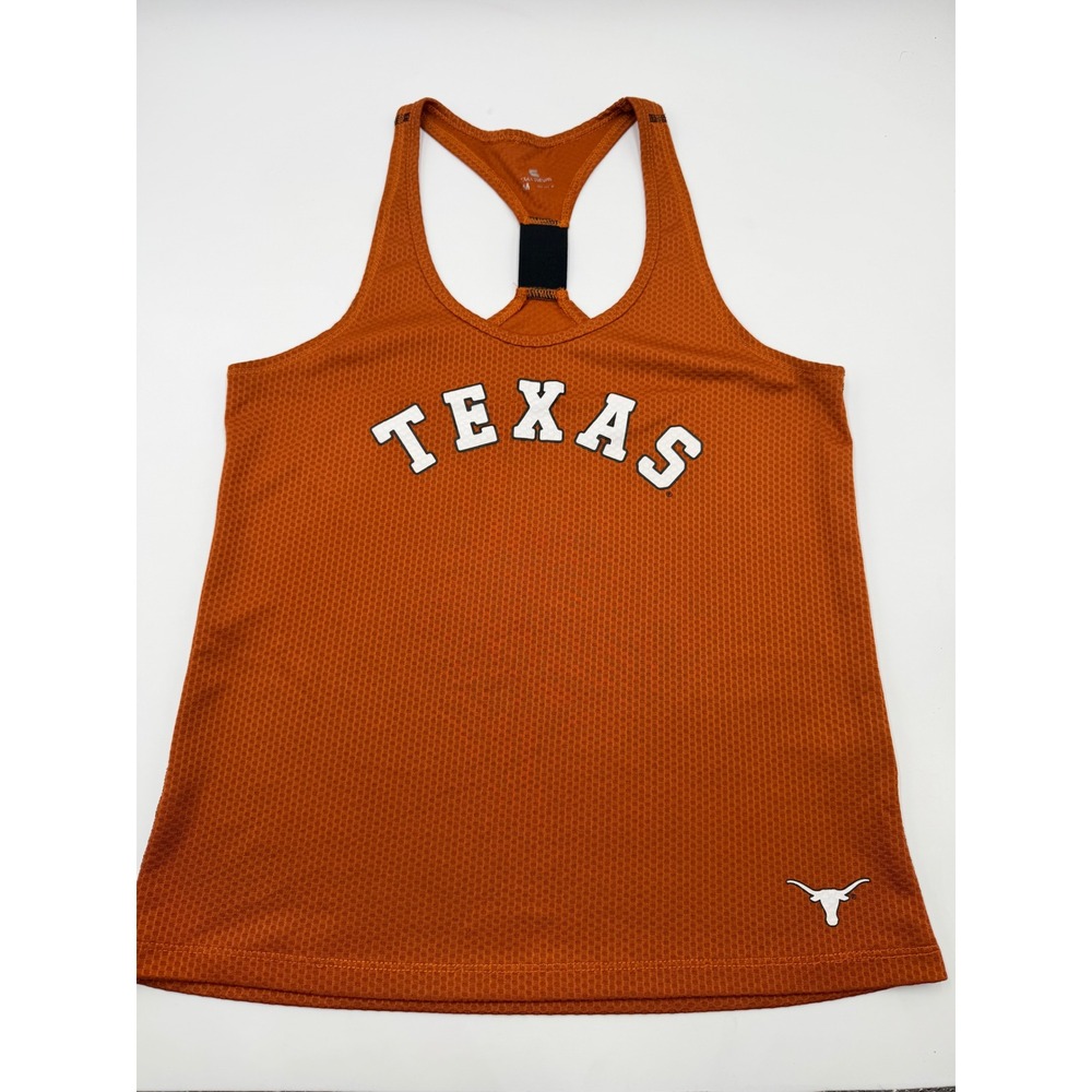 Colosseum Texas Longhorns Women Burnt Orange Mesh Racerback Tank Top Size M